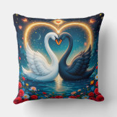 エーテルの白鳥がハートを形成 クッション (裏面)