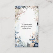 エーテルの繊細な水の色の穏やかな葉 エンクロージャーカード (裏面)