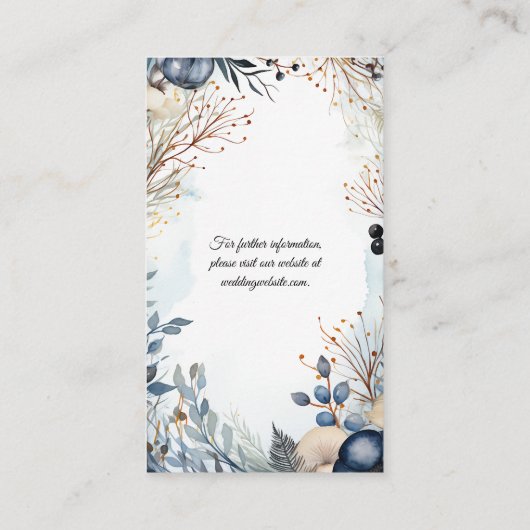 エーテルの繊細な水の色の穏やかな葉 エンクロージャーカード (裏面)