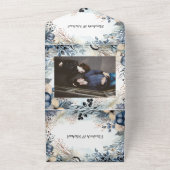 エーテルの繊細な水の色の穏やかな葉 オールインワン招待状 (外側)