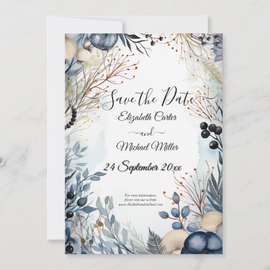 エーテルの繊細な水の色の穏やかな葉 セーブザデート (正面)