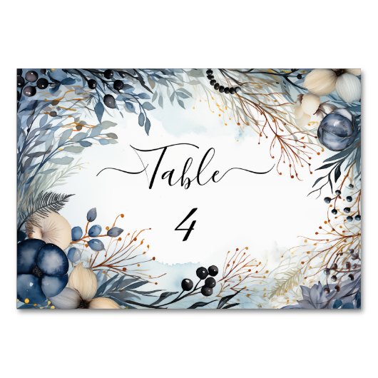 エーテルの繊細な水の色の穏やかな葉 テーブルナンバー (正面)