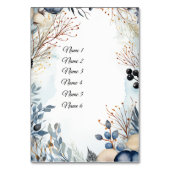 エーテルの繊細な水の色の穏やかな葉 テーブルナンバー (裏面)