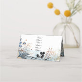 エーテルの繊細な水の色の穏やかな葉 プレイスカード (裏面)