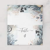 エーテルの繊細な水の色の穏やかな葉 プレイスカード (外部開封)