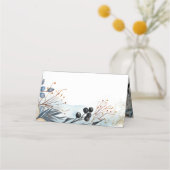 エーテルの繊細な水の色の穏やかな葉 プレイスカード (裏面)