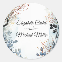 エーテルの繊細な水の色の穏やかな葉 ラウンドシール