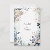 エーテルの繊細な水の色の穏やかな葉 出欠カード (裏面)