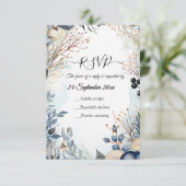 エーテルの繊細な水の色の穏やかな葉 招待状 (スタンド正面)