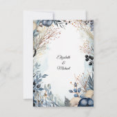 エーテルの繊細な水の色の穏やかな葉 招待状 (裏面)