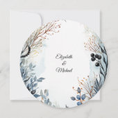 エーテルの繊細な水の色の穏やかな葉 招待状 (裏面)