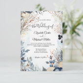 エーテルの繊細な水の色の穏やかな葉 招待状 (スタンド正面)