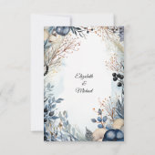 エーテルの繊細な水の色の穏やかな葉 招待状 (裏面)