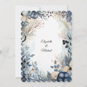 エーテルの繊細な水の色の穏やかな葉 招待状 (裏面)