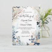 エーテルの繊細な水の色の穏やかな葉 招待状 (スタンド正面)