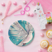 エーテルの翼を持つ白い小さな鳩 ペーパープレート (パーティー)