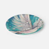 エーテルの翼を持つ白い小さな鳩 ペーパープレート (アングル)