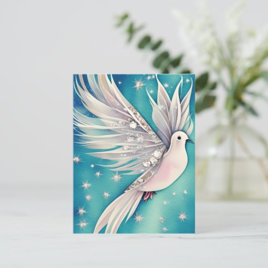 エーテルの翼を持つ白い小さな鳩 ポストカード (スタンド正面)