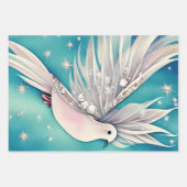 エーテルの翼を持つ白い小さな鳩 ラッピングペーパーシート (正面)