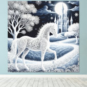 エーテルの馬と魅惑の城 キャンバスプリント (インサイチュ (ウッドフロア))