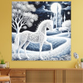 エーテルの馬と魅惑の城 キャンバスプリント (インサイチュ (リビング))