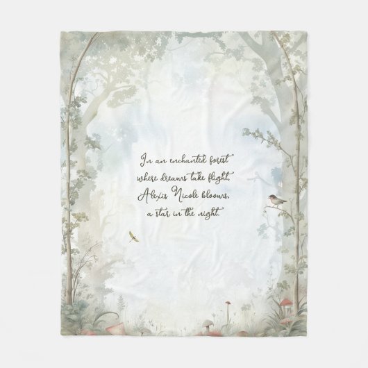 エーテルの魅惑の森 フリースブランケット (正面)