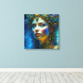 エーテルの魔法のファンタジーアートビューティフル女神 キャンバスプリント (インサイチュ (ウッドフロア))