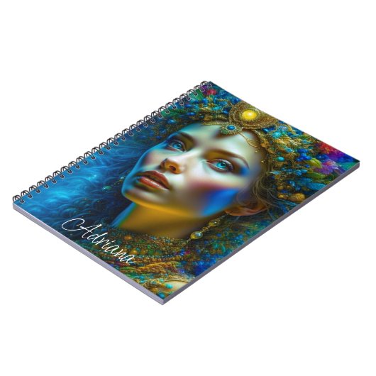 エーテルの魔法のファンタジーアートビューティフル女神 ノートブック (左側)