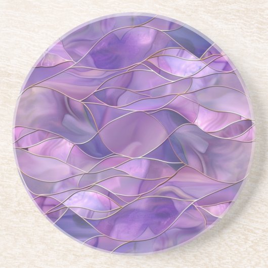 エーテルアメジストフローエレガント抽象芸術紫 コースター (正面)
