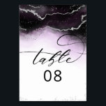 エーテルグラデーションミスト紫外結婚金 テーブルナンバー<br><div class="desc">Ethereal Mist グラデーション Ultra Violet Waterカラー手の水の色のミスティド洗浄の背景テクスチャーとMoody'sのデザイン色彩の鮮やか、シルバーフォイルの縞模様のラインと紙吹雪ドットとエッジのトレイル。トレンディーとモダン任意の季節を探す、ソフトな夢のようなカラーパレット：ブラック、パープル、アメジスト、ホワイト、シルバー、シックなブラシのスクリプトレタリングフォントと人気がある共に結婚 – のディナパーソナライズされたーの披露宴客席番号座席表!～このデザインのスイート全体を結婚見るために私の店をチェック！</div>