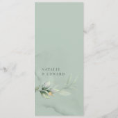 エーテルセージ緑のユーカリモダン結婚プス メニュー (裏面)