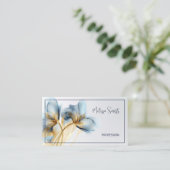 エーテルターコイズ金ゴールド花 名刺 (スタンド正面)