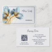 エーテルターコイズ金ゴールド花 名刺 (正面/裏面)