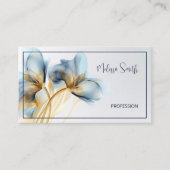 エーテルターコイズ金ゴールド花 名刺 (正面)