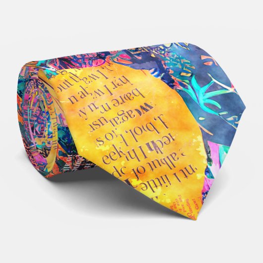 エーテルティール(緑がかった色)とピンクイエロー鳥カスタムネックタイ ネクタイ (ロール)