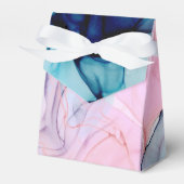 エーテルティール（緑がかった色）エレガントピンクイモダンンキ結婚ーズ フェイバーボックス (正面サイド)