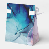 エーテルティール（緑がかった色）エレガントピンクイモダンンキ結婚ーズ フェイバーボックス (裏面サイド)