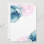 エーテルティール(緑がかった色)ピエレガントンクモダン金ゴールド結婚ズ 招待状 (裏面)