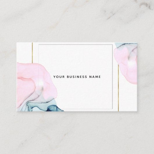 エーテルティール（緑がかった色）&ピンクインキグラマーエレガンスモダンホテル 名刺 (正面)