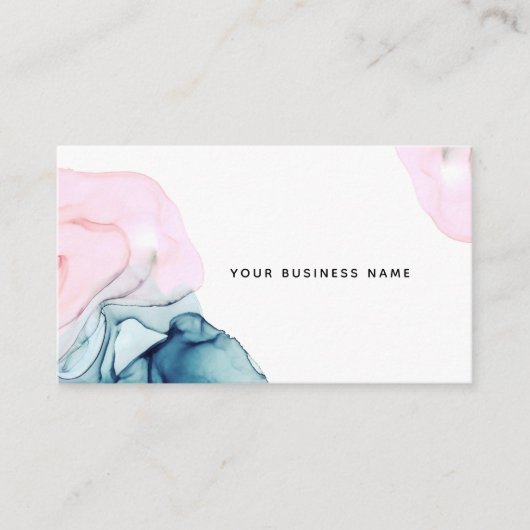 エーテルティール（緑がかった色）&ピンクインキグラマーエレガンスモダンホテル 名刺 (正面)