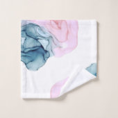 エーテルティール（緑がかった色）&ピンクインキーファンタジーグラマモダンー バスタオルセット (ウォッシュタオル)