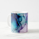 エーテルティール（緑がかった色）ピンクパープルインキグラマモダンール コーヒーマグカップ (正面左)