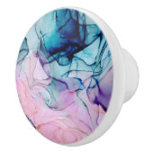 エーテルティール（緑がかった色）ピンクパープルインキグラマモダンール セラミックノブ (右)