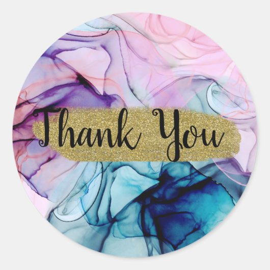 エーテルティール(緑がかった色)ピンクパープルインキグラマー結婚ズ ラウンドシール (正面)