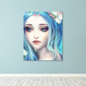 エーテルファンタジーアート |美しい妖精の誕生日 キャンバスプリント (インサイチュ (ウッドフロア))