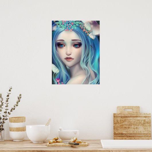 エーテルファンタジーアート |美しい妖精の誕生日 ポスター (キッチン)