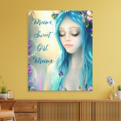 エーテルファンタジーアート |美しい青の妖精 キャンバスプリント (インサイチュ (リビング))