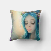 エーテルファンタジーアート |美しい青の妖精 クッション (裏面)