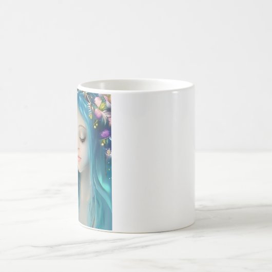エーテルファンタジーアート |美しい青の妖精 コーヒーマグカップ (中央)
