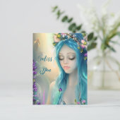 エーテルファンタジーアート |美しい青の妖精 ポストカード (スタンド正面)